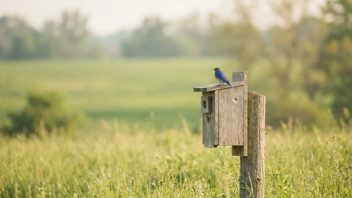 How to Attract Bluebirds: Mealworms + the Right Box