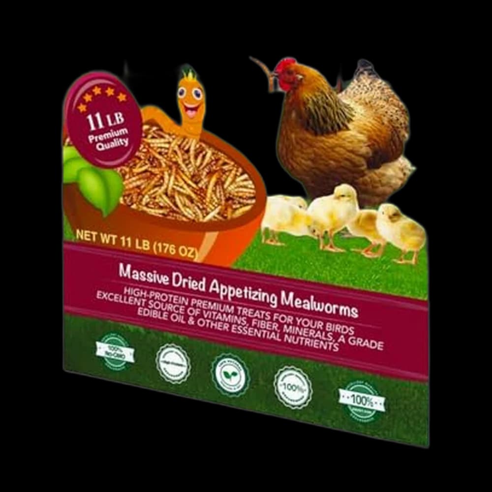 Amzey Dried Mealworms 11 LBS - 100% Natural for Chicken Feed, Bird…