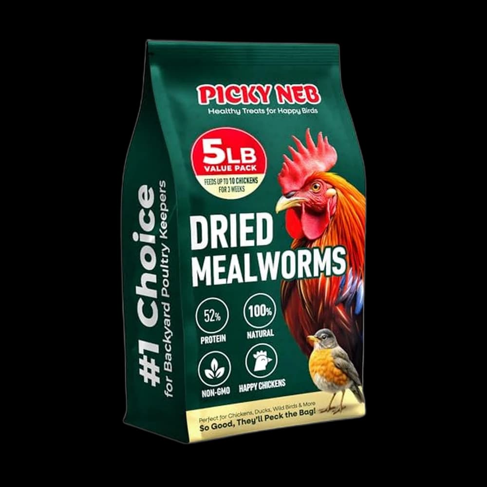 PICKY NEB Dried Mealworms Non-GMO 5 Lb High-Protein for Chickens &…