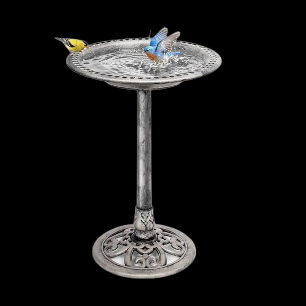 VIVOHOME Bird Bath with Solar Fountain for Outside, Polyresin…